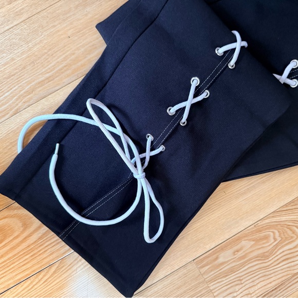 Black Lace-Up Pants - Picture 2 of 5